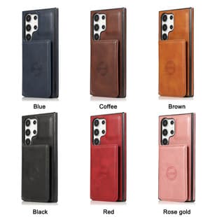 For Samsung S26 Ultra Magnetic Card Holder Phone Leather Case S25 Multi-Card Car Magnetic Case S26 Plus Card Holder