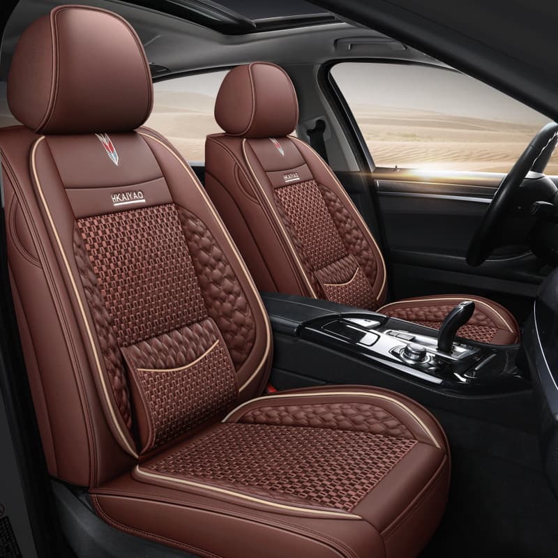 2024 New Full Wrap Lumbar Support Leather Ice Silk Car Seat Cover Four Seasons Universal Factory Direct Wholesale