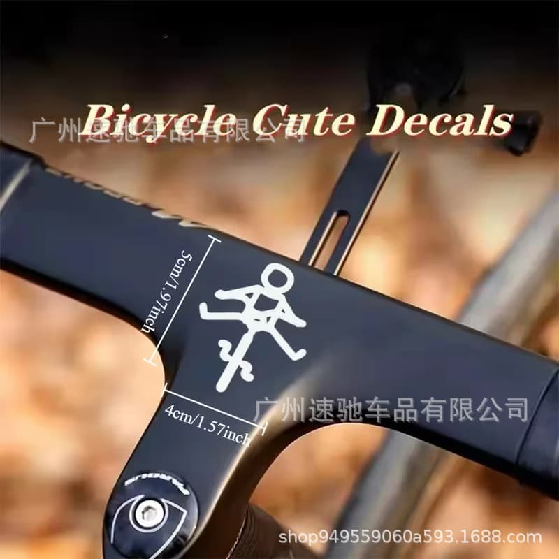Cross-border 1 little boy riding a bicycle stickers decorative personalized stickers happy riding stickers front fork integrated stickers
