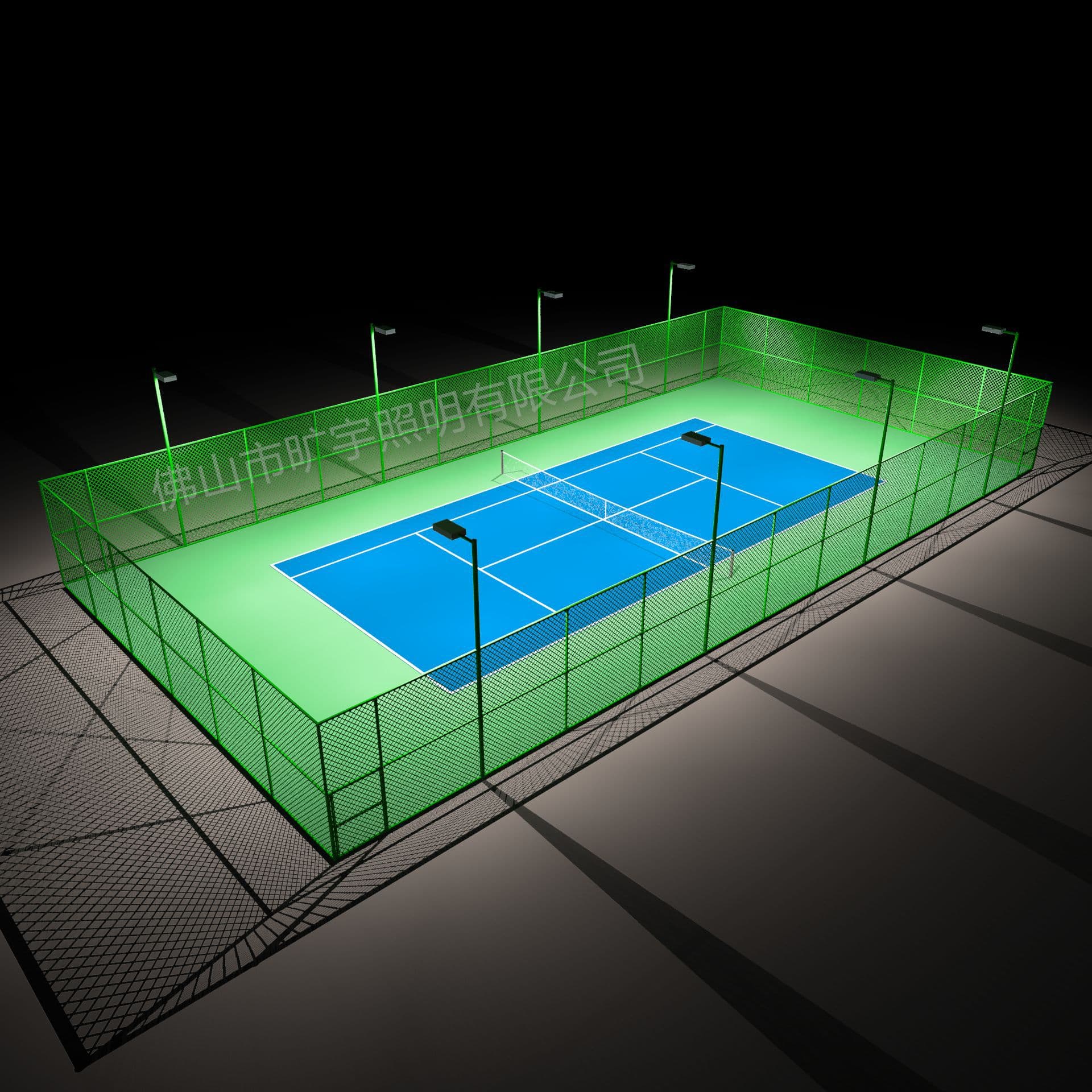 All-Weather Tennis Court Professional LED Lighting Fixtures Free Lighting Design Service Manufacturer Five-Year Warranty Floodlights