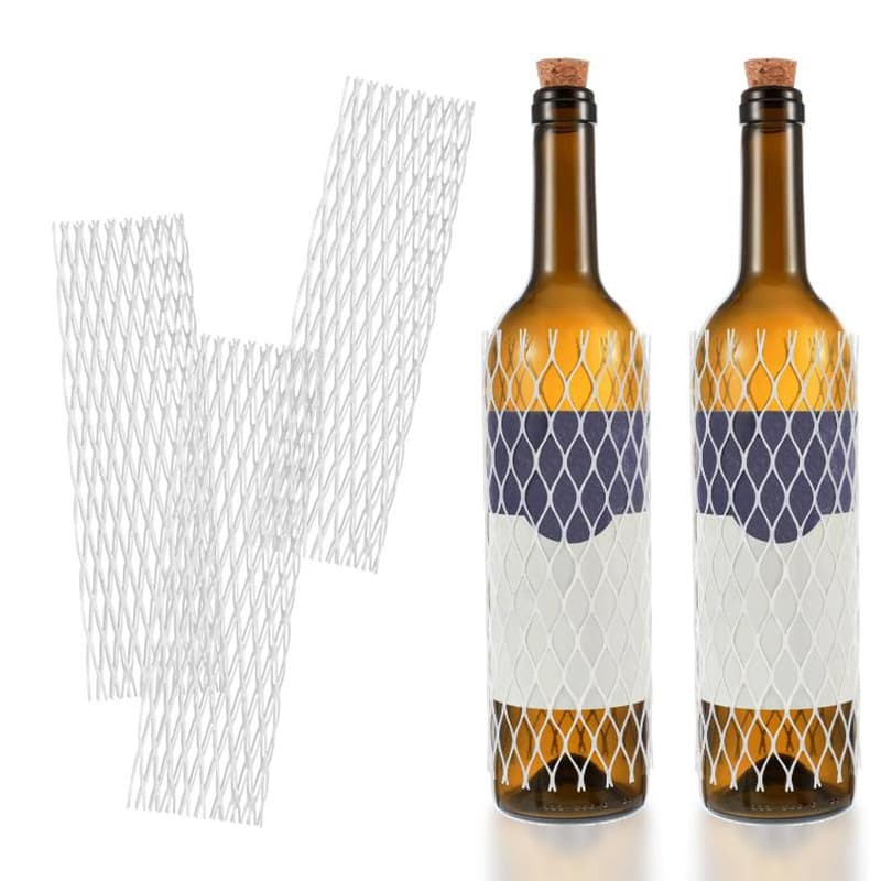 Cross-border New PE Material Wine Bottle Protective Net Cover, White Shockproof and Scratch-resistant White Wine Bottle Net Sleeve