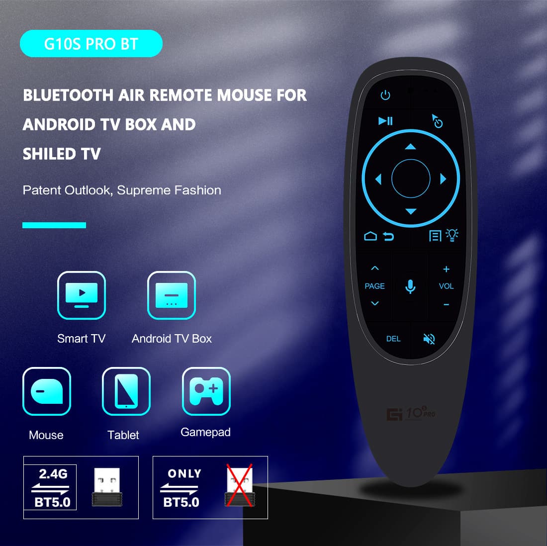 New Cross-Border G10S PRO BT Universal Remote Control with Learning 2.4G and Bluetooth Dual Mode Bluetooth Remote