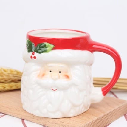 Export Christmas gift mug, export dolomite hand-painted elderly mug, Christmas-themed hand-painted ceramic mug