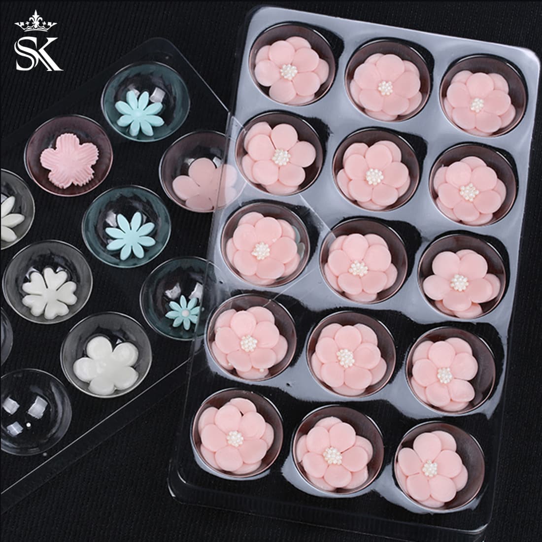 SK Crown Sugar Flower Foil Tool Sugar Flower Drying Stereotype Plastic Flower Drying Bowl Baking Utensil Two Pack