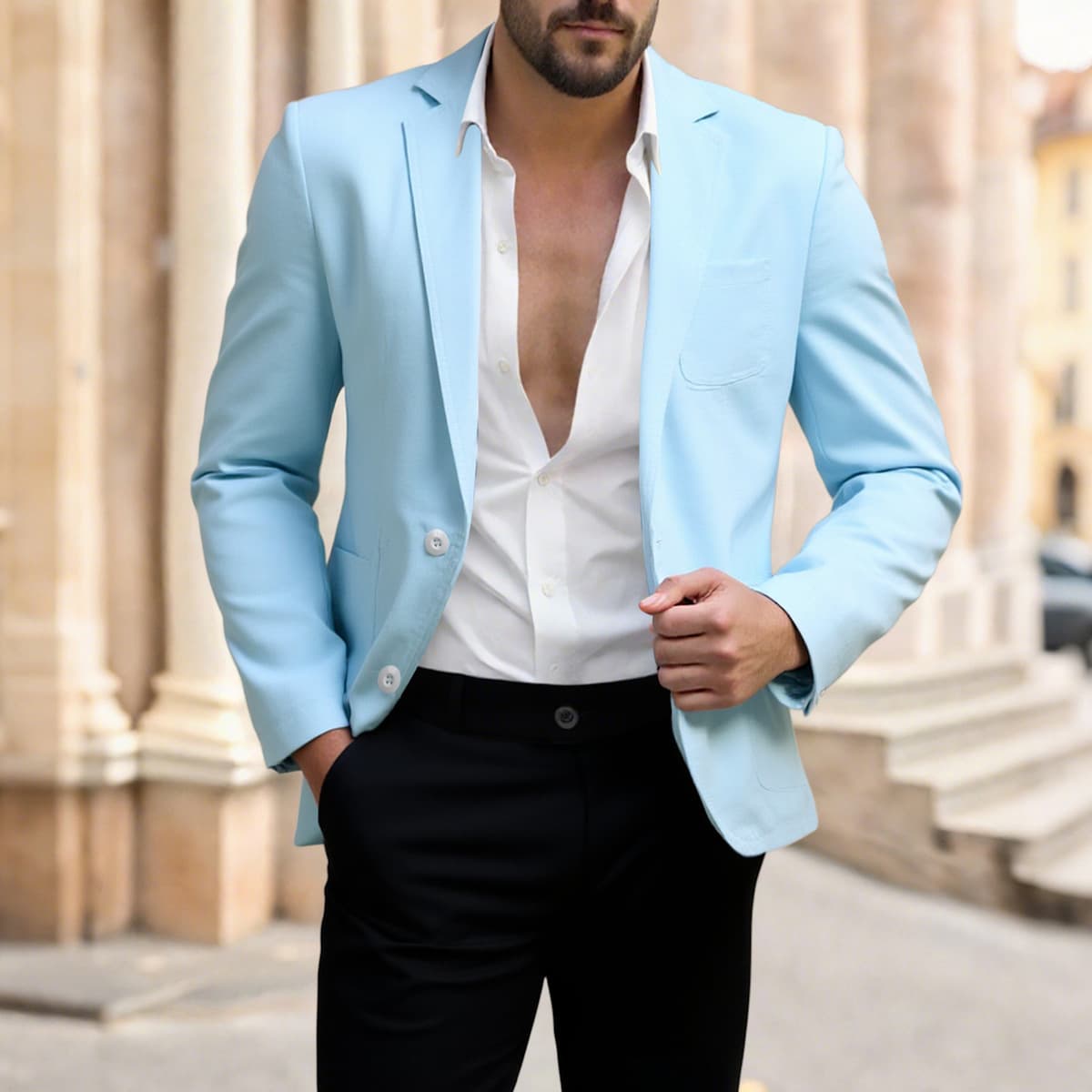 New Export Men's Cotton Linen Korean Slim Fit Blazer Casual Jacket Trendy Outerwear