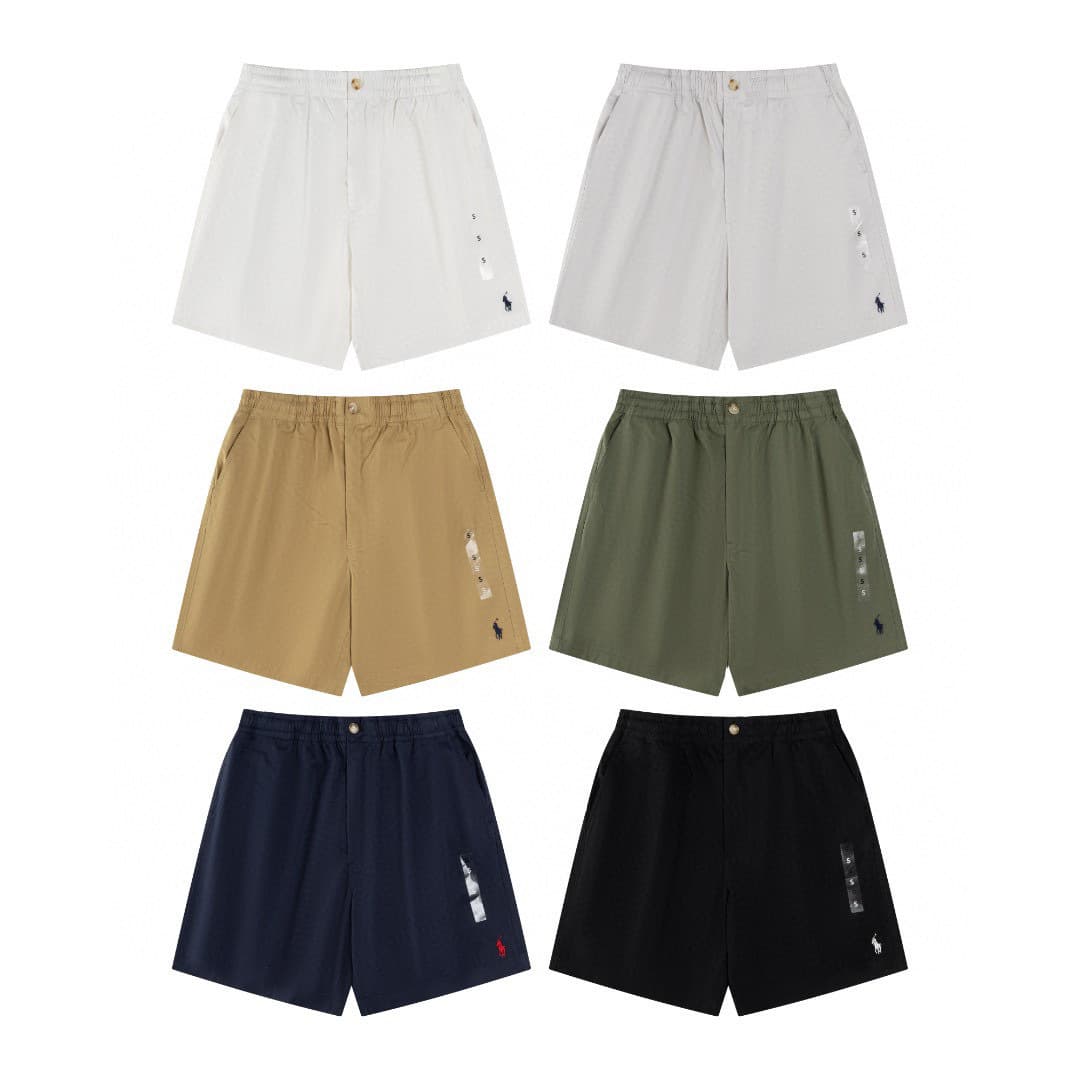 26 Cross-border RL Ralph Lauren Small Horse Logo Relaxed Fit Casual Men's Breathable Summer 5-Pocket Zip Pants Pure Cotton Unisex Shorts