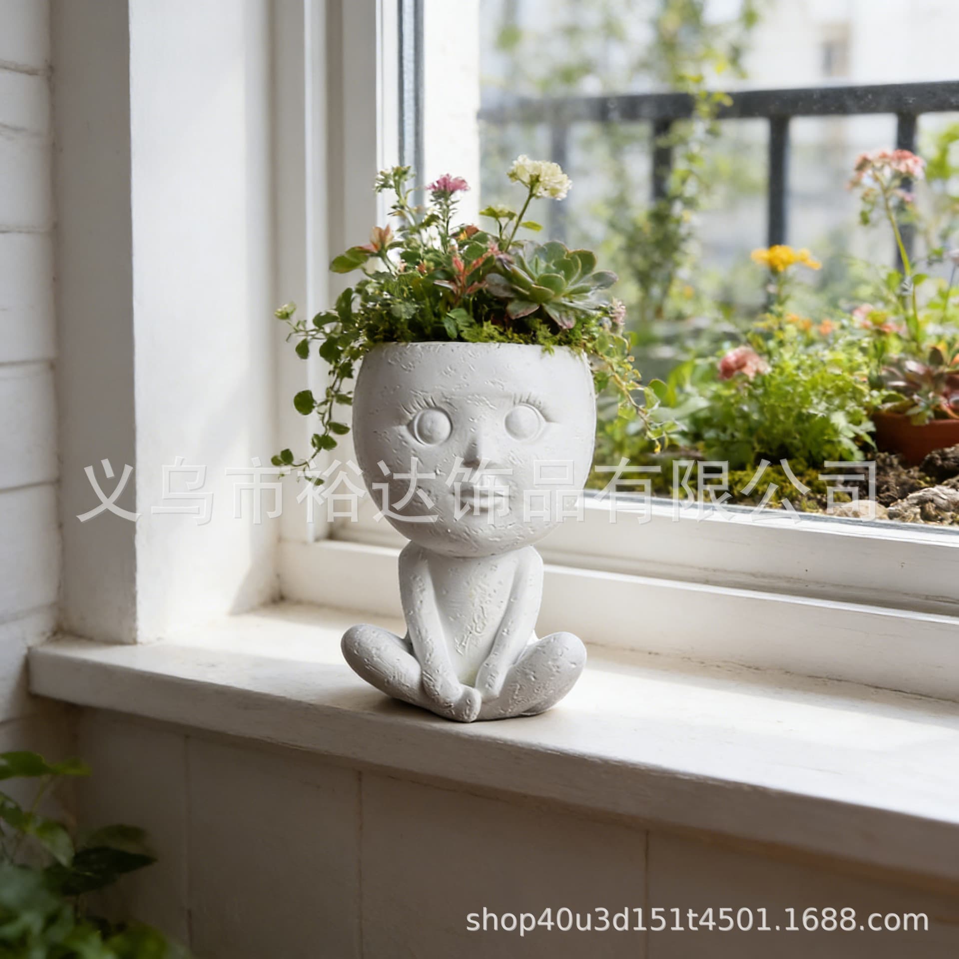 New Cross-Border Nordic Style Doll Flower Pot Decorative Statue Ornament for Home Windowsill Garden Planter