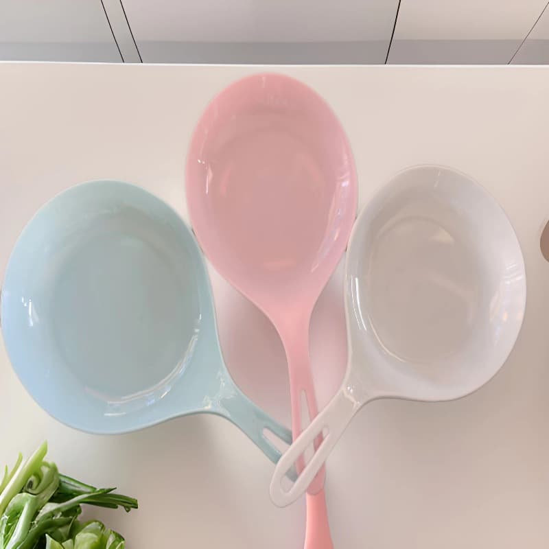 Korean Boki mukbang's signature large spoon, trendy Korean-style handheld plate with handle, wholesale.