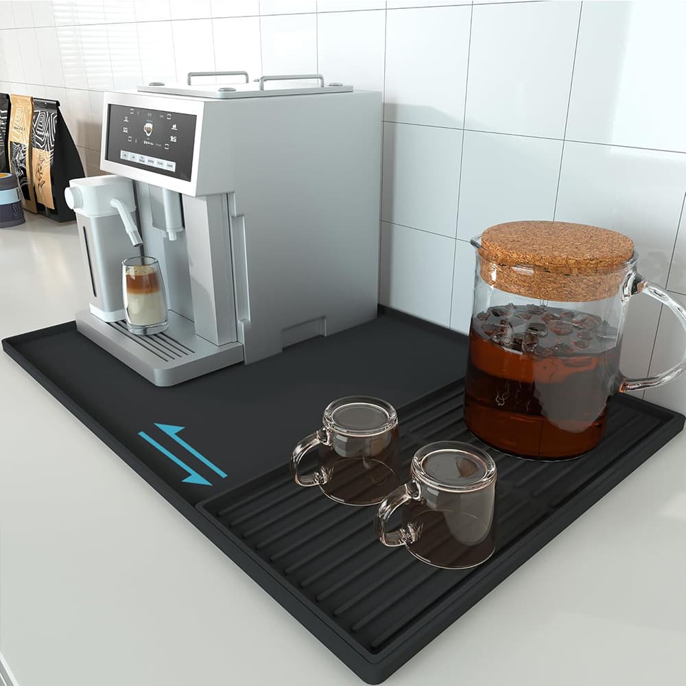 Cross-border hot selling silicone coffee machine mat bar table non-slip insulated large drain tray coffee cup drying mat