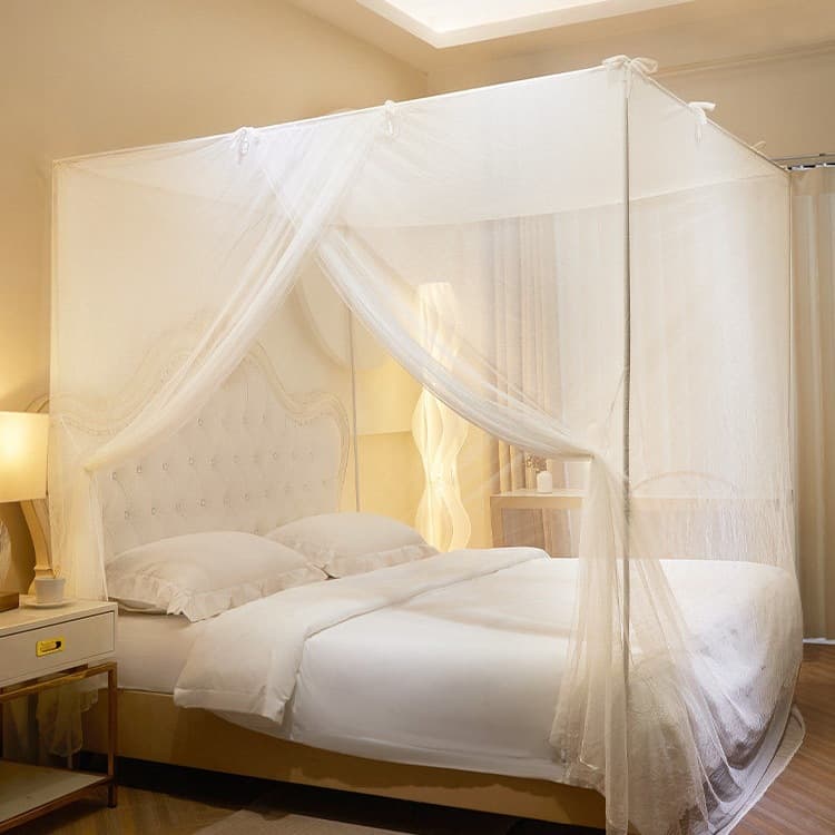 Floor-Standing Single-Door Mosquito Net with Thickened and Reinforced Poles for Home Bedroom, 2026 New Model, Traditional Style, Suitable for Single Bed