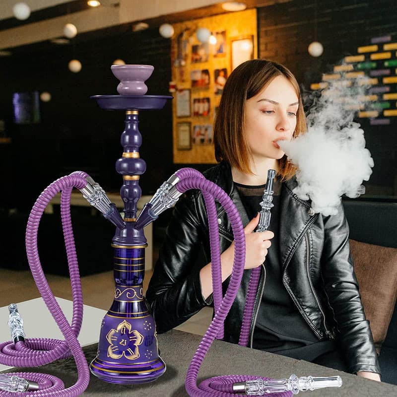 Cross-border Supply Arabic Hookah Four-Hose Leather Hose Hookah Pipe Hookah Accessories Tube