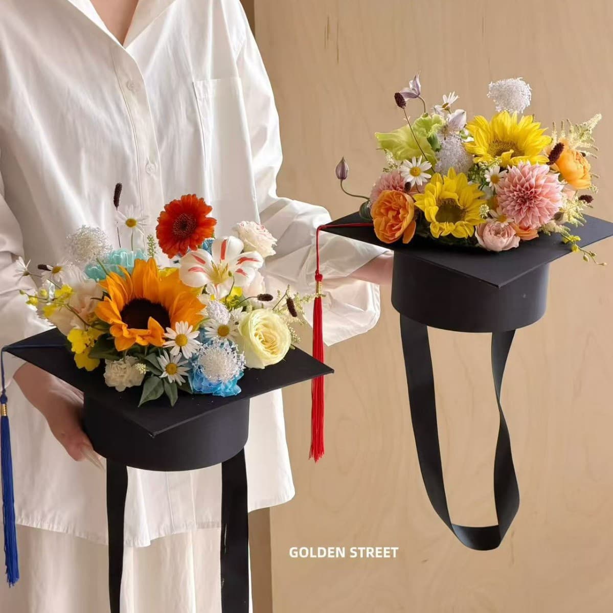 Graduation Season Bachelor Cap Adult Ceremony Flower Hat Gift Box Atmosphere Graduation Photo College Student Graduation Hat