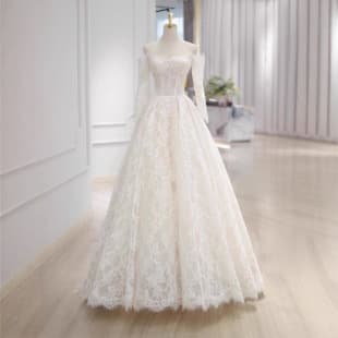 Simple and Elegant Lace Wedding Dress Strapless Sweetheart Mermaid Hem Floor-Length Soft Entrance Gown Bride Dress