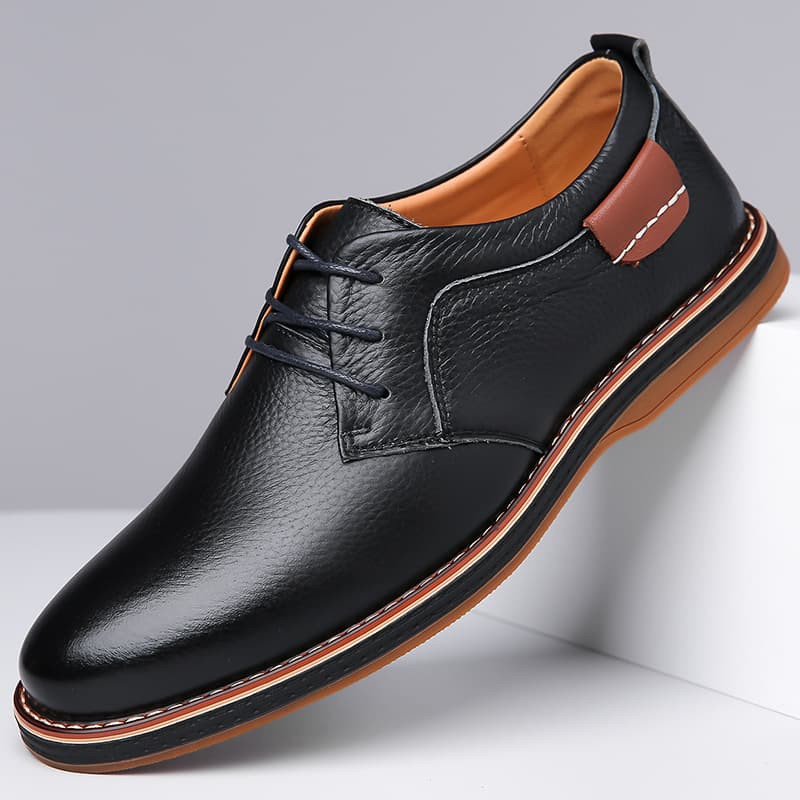 Cross-border Explosions Men's Leather Shoes Genuine Leather plus size Fashion Business Casual Handmade Stitch Men's Shoes Soft Sole Lightweight 48 Size