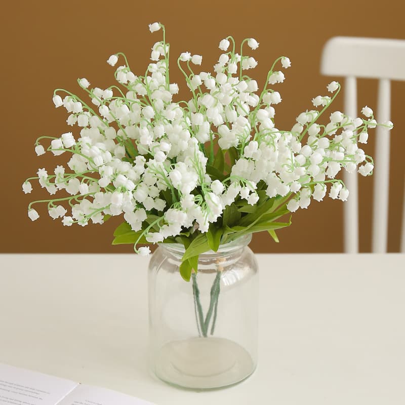 5-Branch Lily of the Valley Artificial Flowers Home Decoration Fake Flowers Modern Minimalist Style Bellflower Factory Props Wholesale
