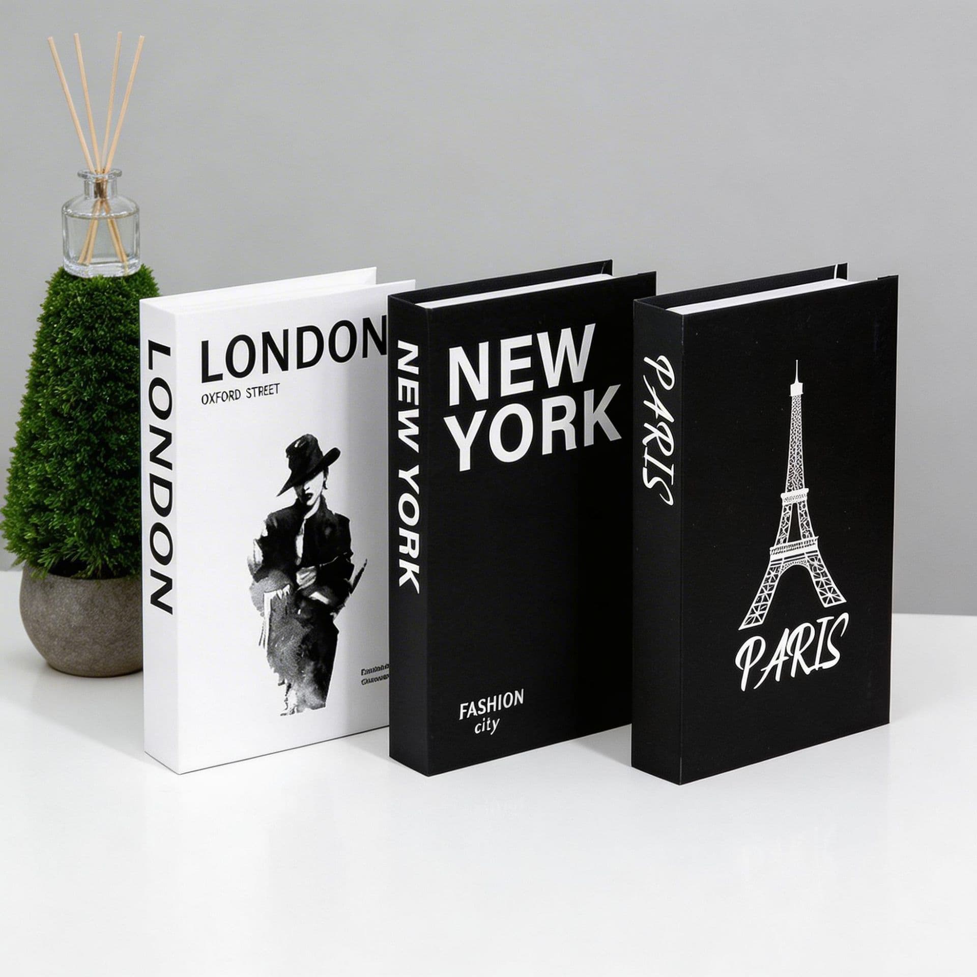 Cross-border Modern Minimalist Folding Faux Book Black and White Fashion English Decorative Book Ornament Hotel Villa Soft Decoration Wholesale