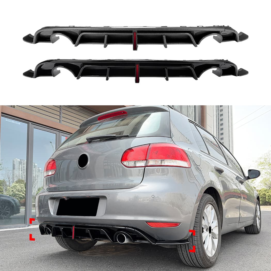 For Volkswagen Golf 6 Golf MK6 Standard Edition Rear Lip Diffuser Spoiler Small Body Kit Modification
