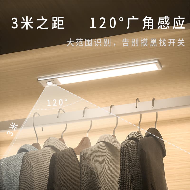 New Smart Ultra-Thin Side-Emitting Sensor Night Light, Wireless Installation, Cross-border Magnetic Charging Night Light