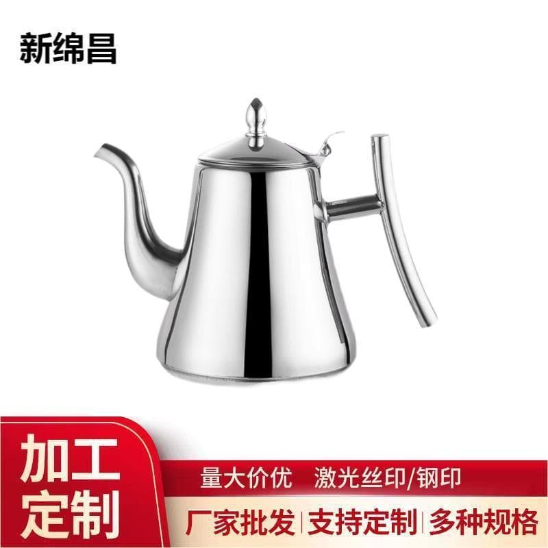 Thickened stainless steel tea pot with filter, suitable for hotels, restaurants, and large tea brewing on induction cookers