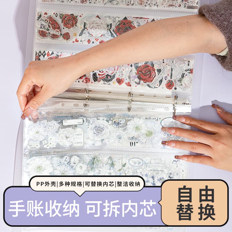 Loose-leaf Vertical Pocket A4 3/4-Pocket Three-Layer Storage Album, Large Capacity for Flowing Glue Tape and Scrapbook Collections