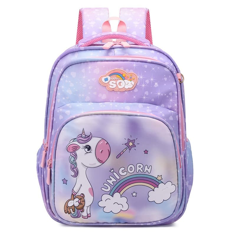 Cross-border school bag for elementary students, cartoon kindergarten toddler backpack, unicorn design for export