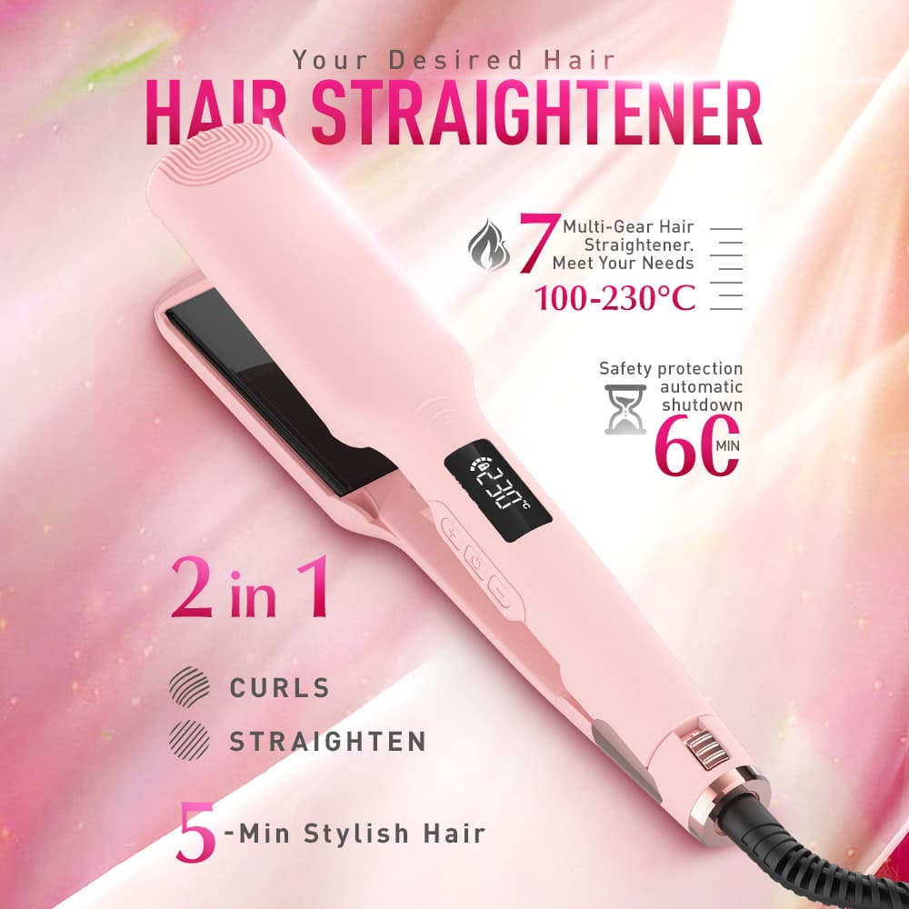 Hair straightening splint, straight and curling dual-purpose bangs clip, straightening does not hurt hair, curly hair can be used in dormitory, straight curling iron, source factory