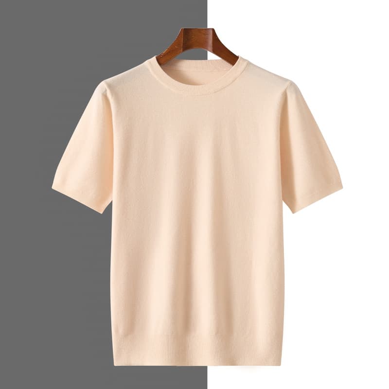 2025 Spring/Fall New Knit Sweater for Men, Short Sleeve Crew Neck Pullover, Lightweight Half-Sleeve Casual Men's Sweater