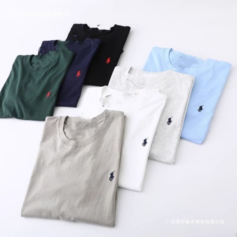 Cross-border supply Ralph Lauren crew neck short sleeve men's summer polo casual pure cotton T-shirt with QR code