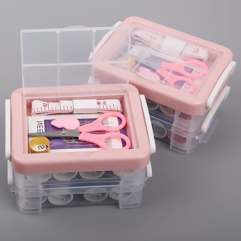 Nordic-style 30-piece sewing kit, double-layer sewing kit, multi-functional needle and thread sewing tool storage box.