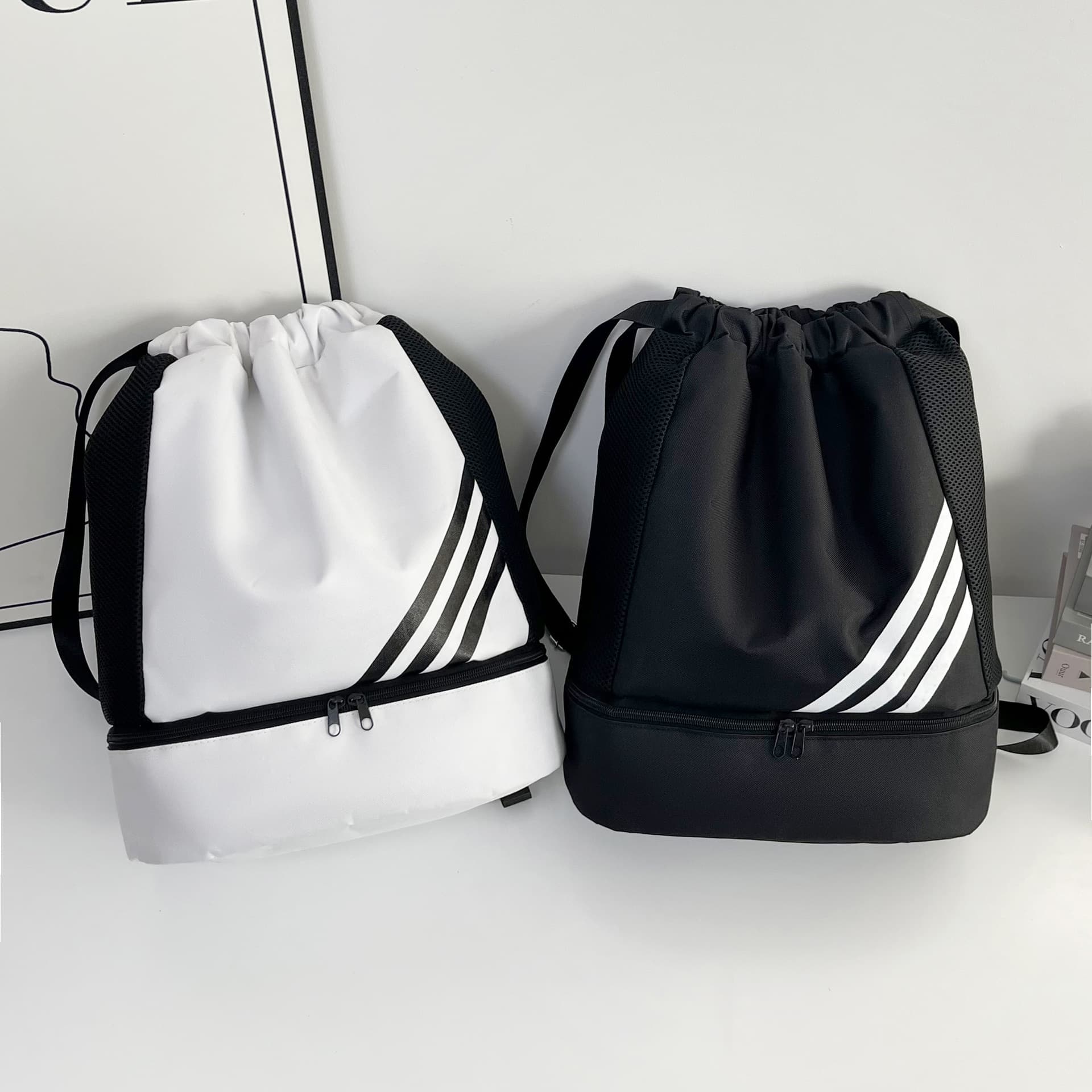 New Drawstring Buckle Backpack Casual Travel Bag Large Capacity Foldable Sports Basketball Backpack Hiking Bag