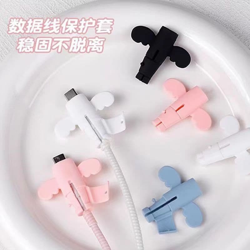 Cute little angel data cable protector, anti-breakage charging cable protector, mobile phone cable connector