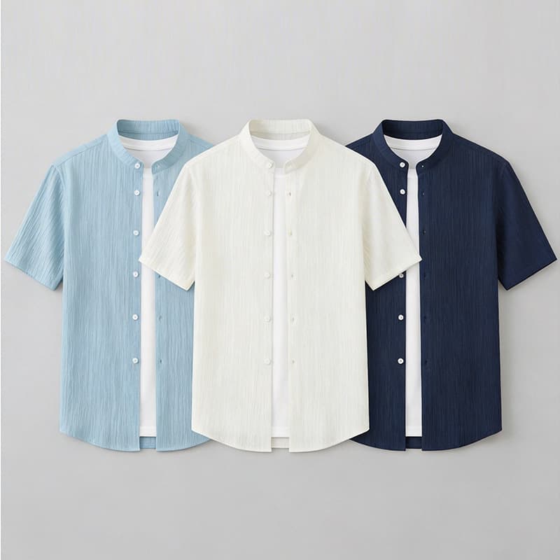 Cross-border summer short-sleeved shirt men's thin loose plus size lapel casual jacket men's handsome trendy shirt