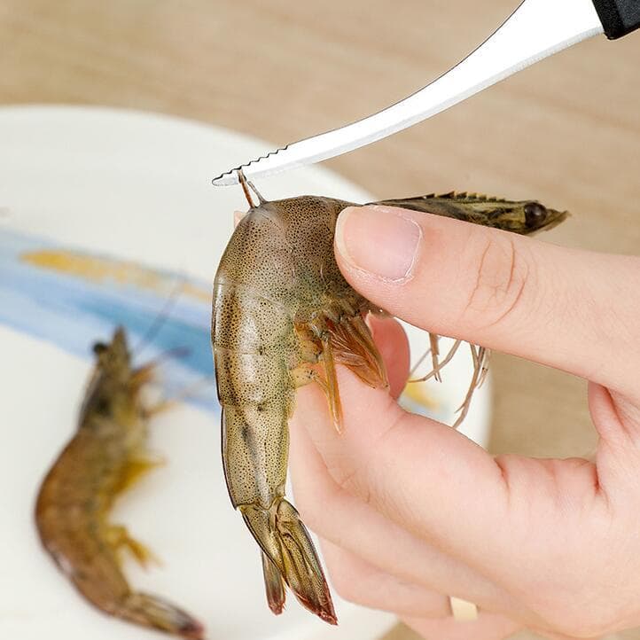 3157 stainless steel shrimp deveiner, household shrimp back splitter, shelling and vein removal tool, kitchen shrimp cleaning implement