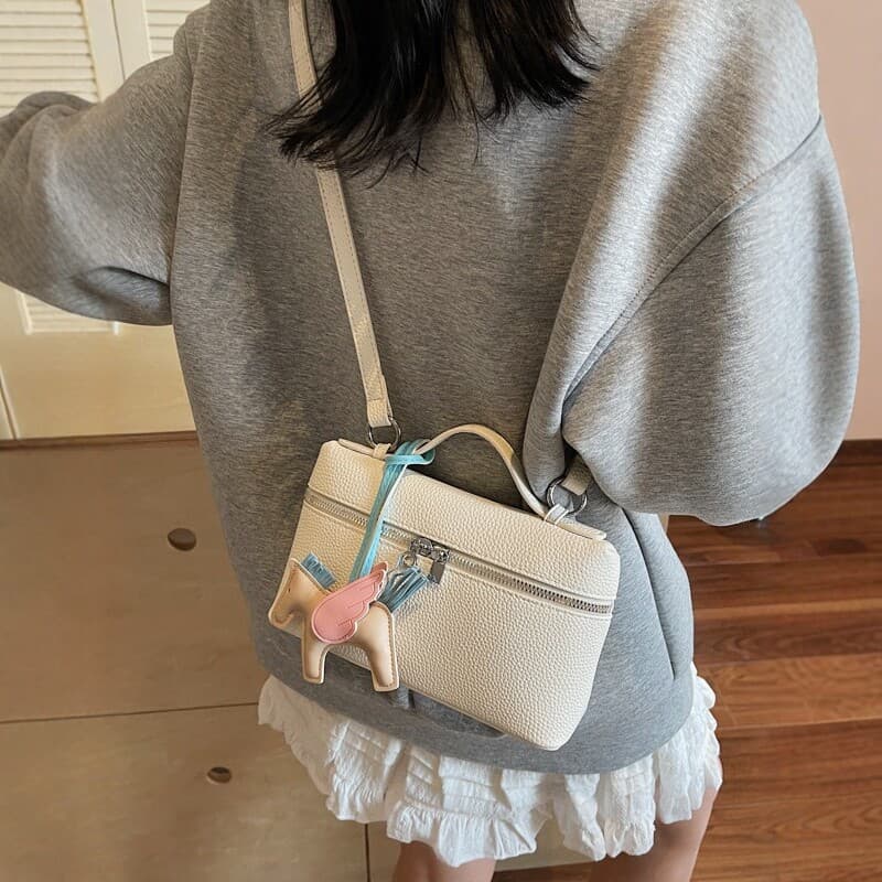 2025 new crocodile pattern Kelly bag women's cross-body small square bag high-end light luxury versatile portable shoulder bag