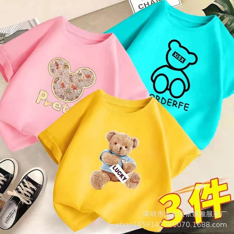 Children's Clothing Factory Brand Surplus Summer Clearance: 5 Yuan and 3 Yuan Kids Short-Sleeve T-Shirts for Boys, Girls, and Babies