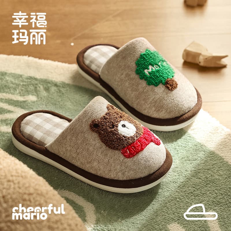 Happy Mary children's spring/autumn cotton slippers, home winter family indoor boys' and girls' warm cotton slippers wholesale