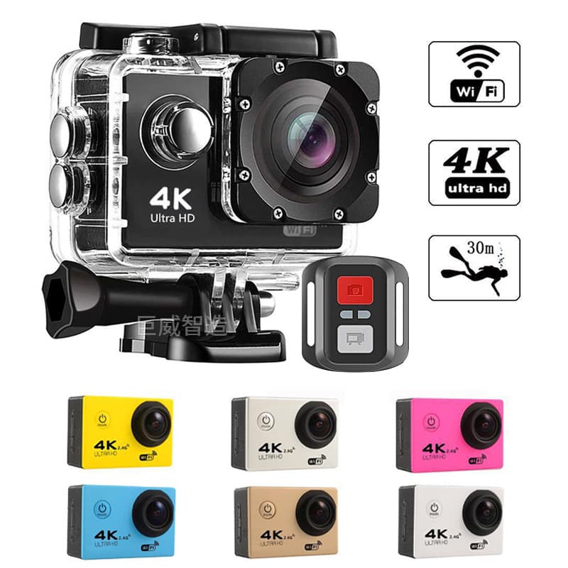 Cross-border Hot Sports Camera Outdoor Waterproof Wireless WiFi with Remote Control HD Mini 4K Sports Camera