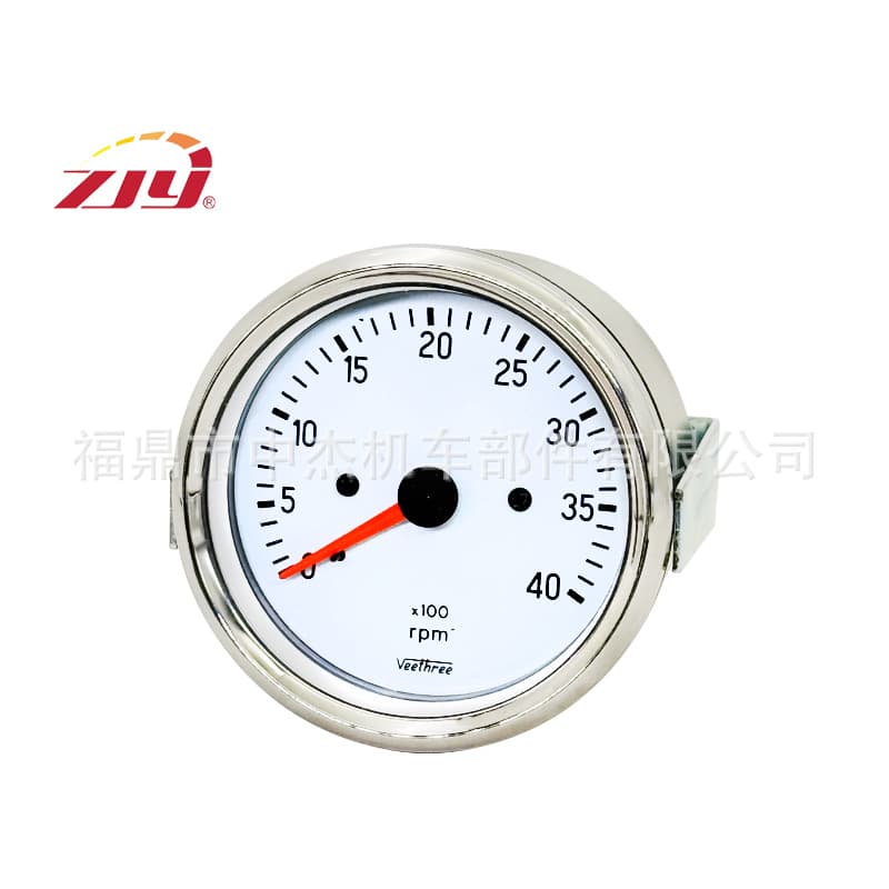 ZJY Zhongjie Instruments Veethree Universal Electronic Tachometer RPM White Dial No. 037077