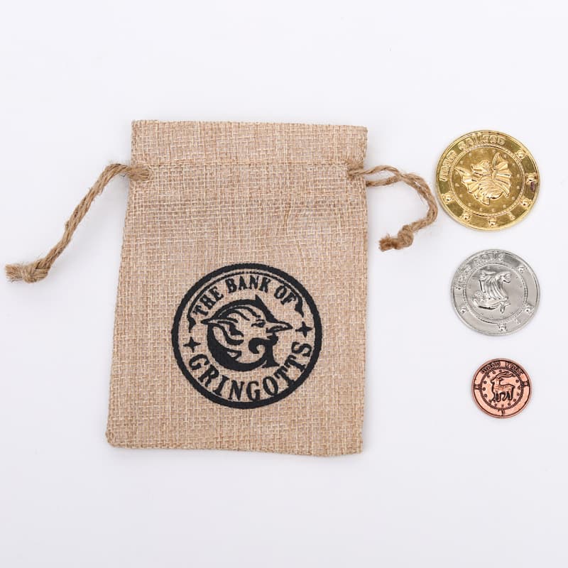 Harry Movie Peripheral Gringotts Commemorative Coin Badge Gold Coin Elf Money Bag Gold Galleons Creative Gift for Students