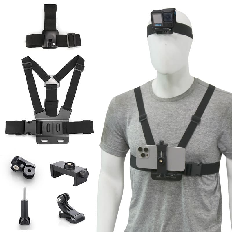 Chest Strap Head Strap Outdoor Cycling Off-Road Chest Mount Mobile Phone Holder Kit First-Person Perspective Shooting