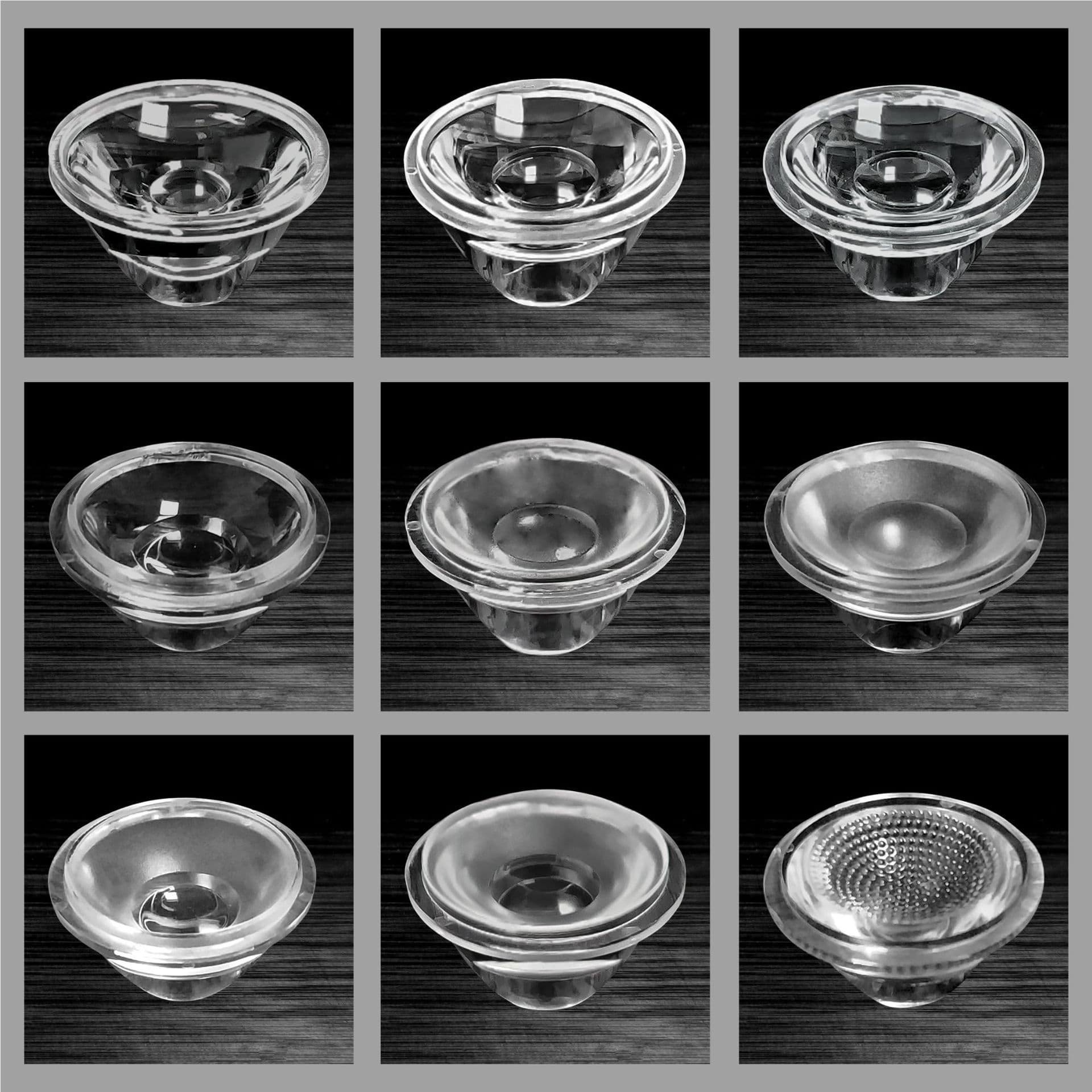 Wholesale D20 Concave Tapered LED Lenses from Manufacturer, Compatible with Lumileds-style Light Sources, Customizable as Needed