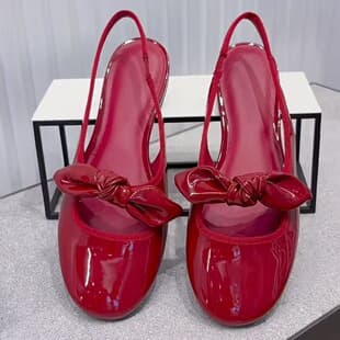 In Stock ~ CHENGMEIZU 2025 Autumn New K0278 Bow Flat Closed-Toe Mary Jane Women's Sandals Chanel Style