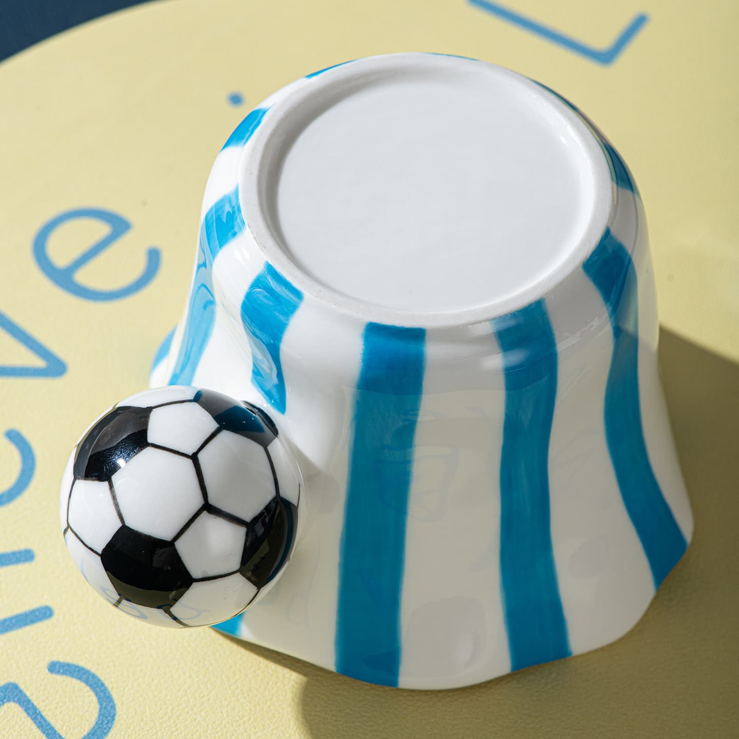 New Striped Personality Handle Ceramic Mug Sports Fan Atmosphere Cup with Jersey-Style Handle Ceramic Coffee Mug