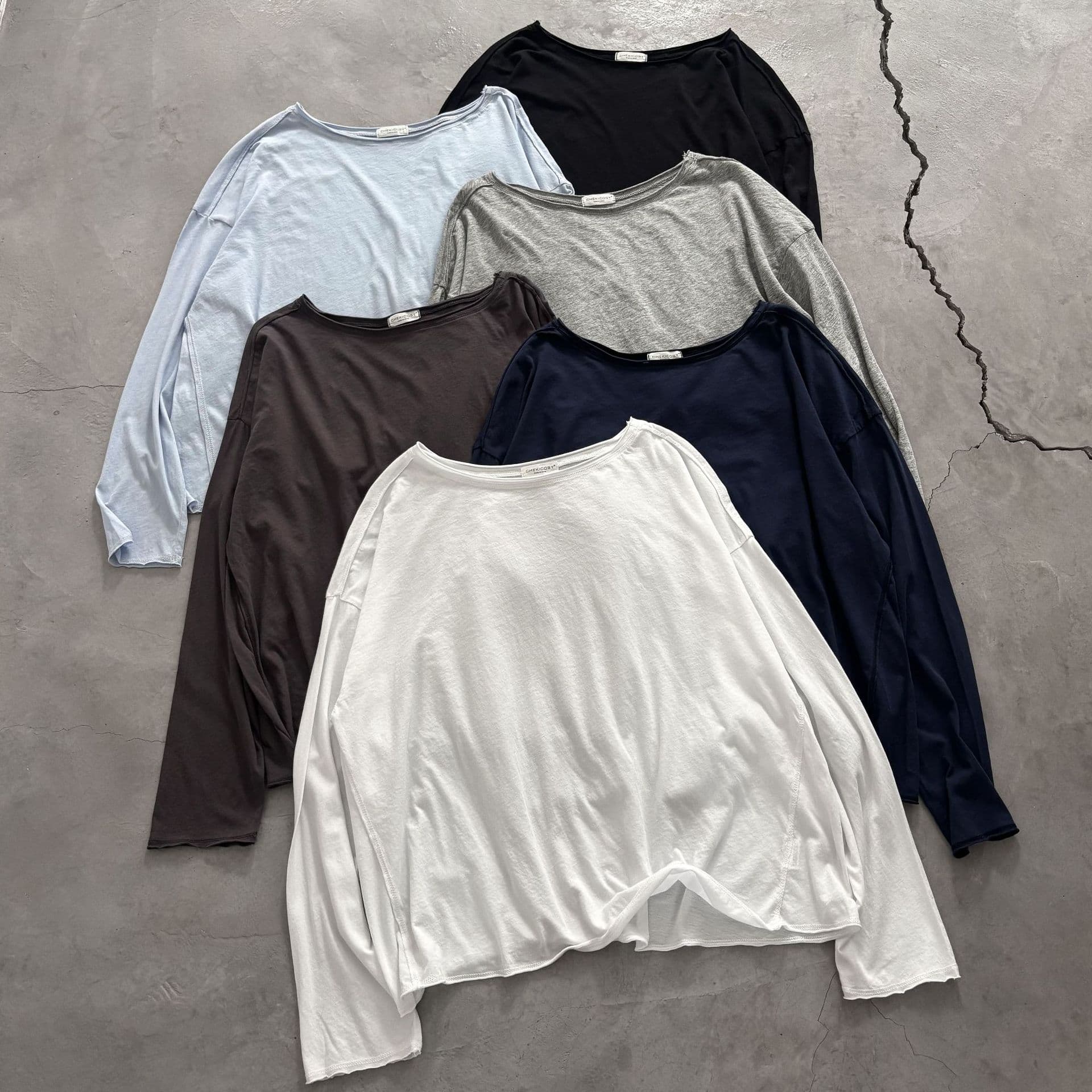 Customer order Solid color thin curled T-shirt long-sleeved basic base layer paper top