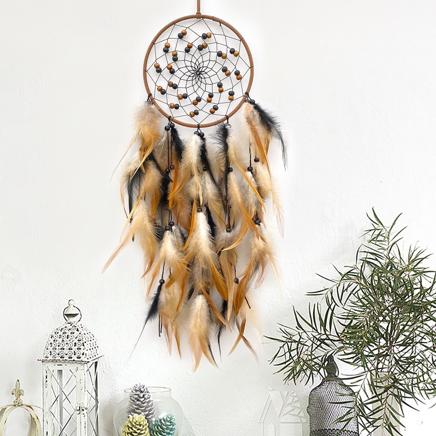 Bohemian style dreamcatcher feather pendant, vintage home decoration, Amazon cross-border ornament.