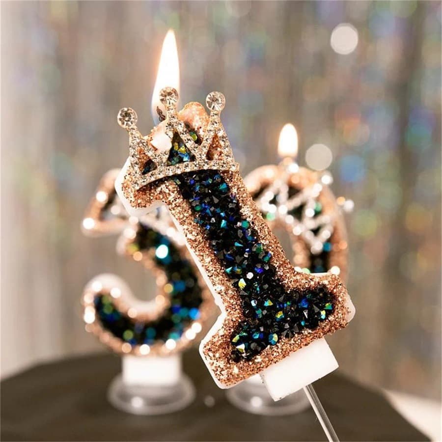 Cross-border Digital Birthday Candle Crown Cake Birthday Cake Party Decoration Children Princess First Birthday Creative Candle