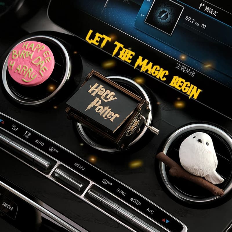 Harry Potter Music Box Car Air Freshener Creative Car Vent Decoration Perfume Car Interior Accessories for Women Aromatherapy Stone