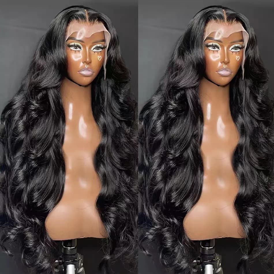 Front Lace Wig European and American Women's Big Wave Body Wavy Human Hair Wig S 13x4 Lace