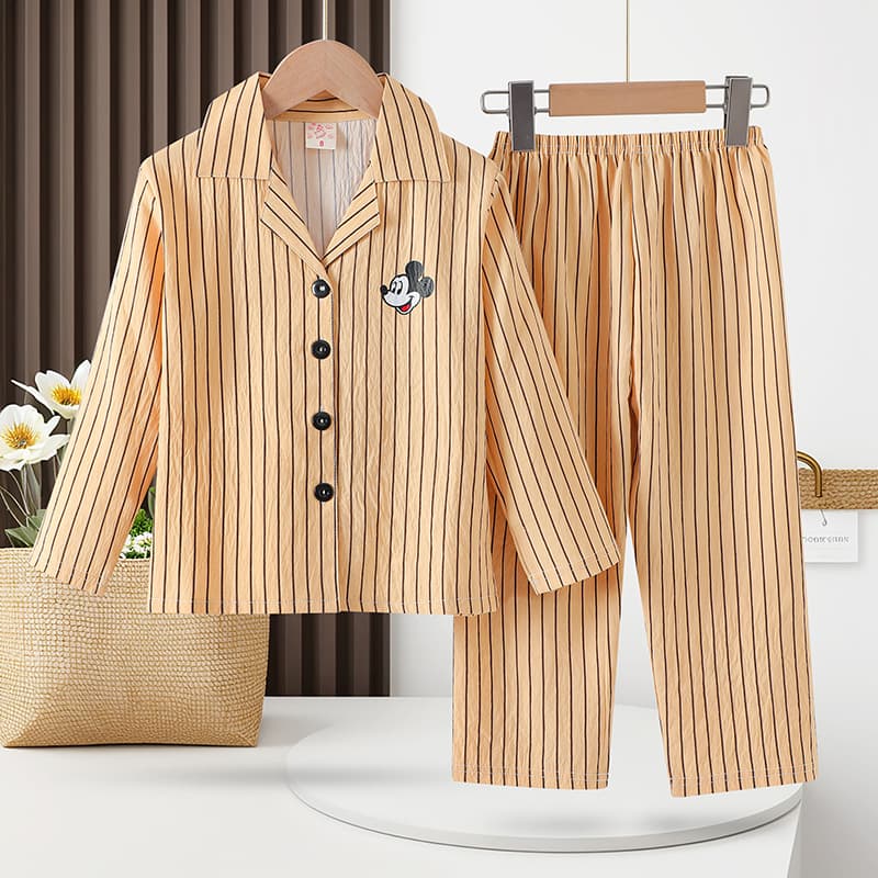Spring Autumn Children's Pajamas Long Sleeve Long Pants Homewear Set Japanese Style Cartoon Baby Boys Pajama Sleep Pants Homewear