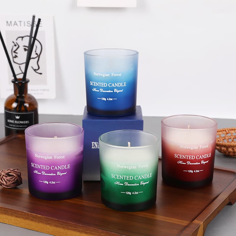 Colored Glass Aromatherapy Candle Wholesale Home Scented Handmade Soy Wax Creative Gift Amazon